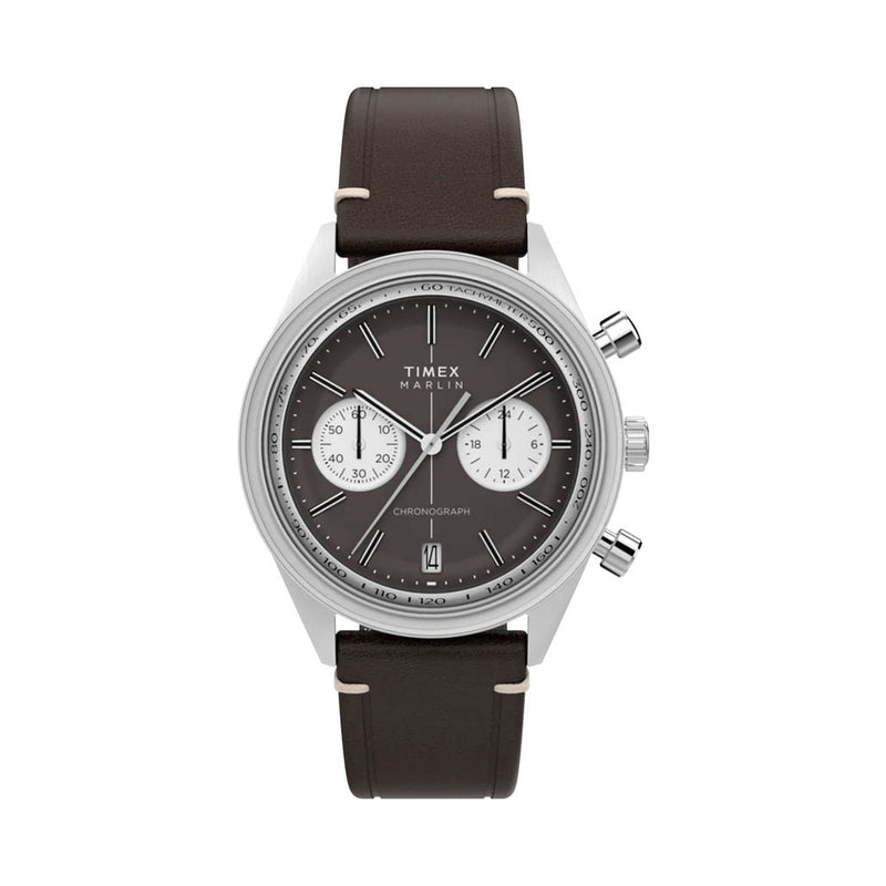Timex Marlin® Jet Quartz Chronograph 40mm Leather Strap Watch #TW2Y24700