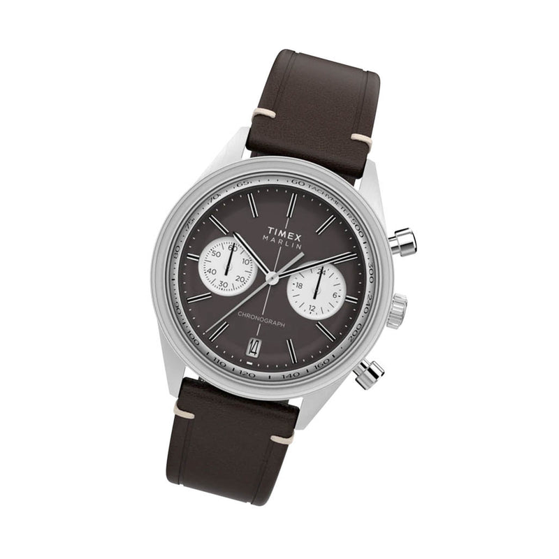 Timex Marlin® Jet Quartz Chronograph 40mm Leather Strap Watch #TW2Y24700