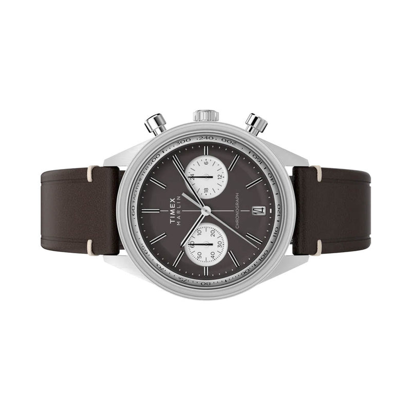 Timex Marlin® Jet Quartz Chronograph 40mm Leather Strap Watch #TW2Y24700