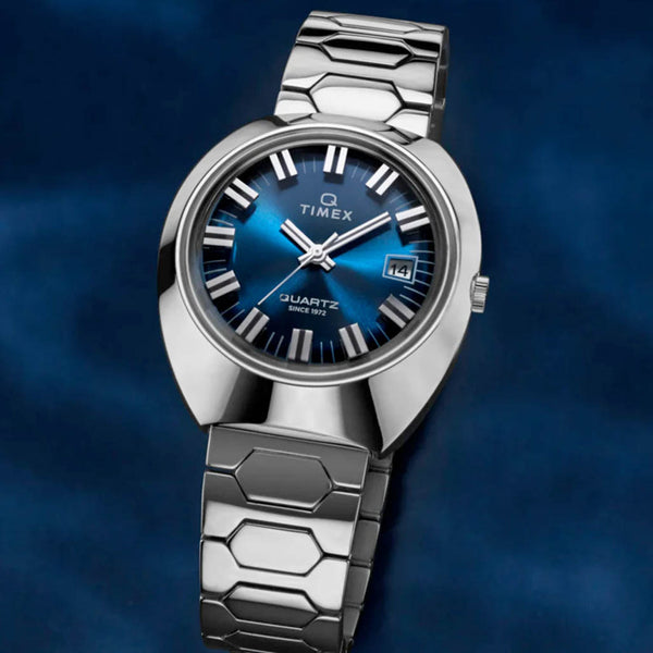 Timex® Q 1972 Time Machine Reissue 39mm Stainless Steel Bracelet Watch #TW2Y33100
