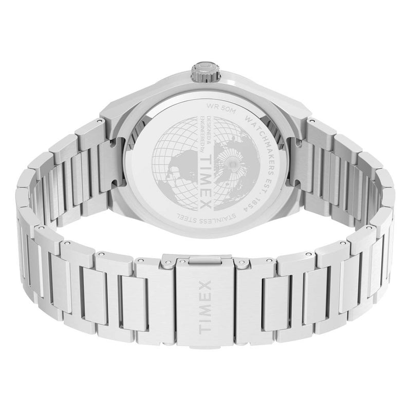 Timex® Q Continental Day and Date 39mm Stainless Steel Bracelet Watch #TW2Y35200