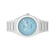 Timex® Q Continental Day and Date 39mm Stainless Steel Bracelet Watch #TW2Y35200