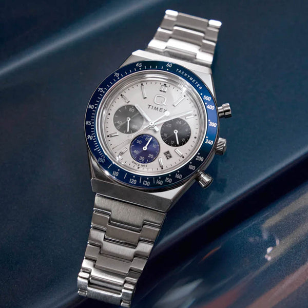 Timex® Q Chronograph 40mm Stainless Steel Bracelet Watch #TW2Y36200