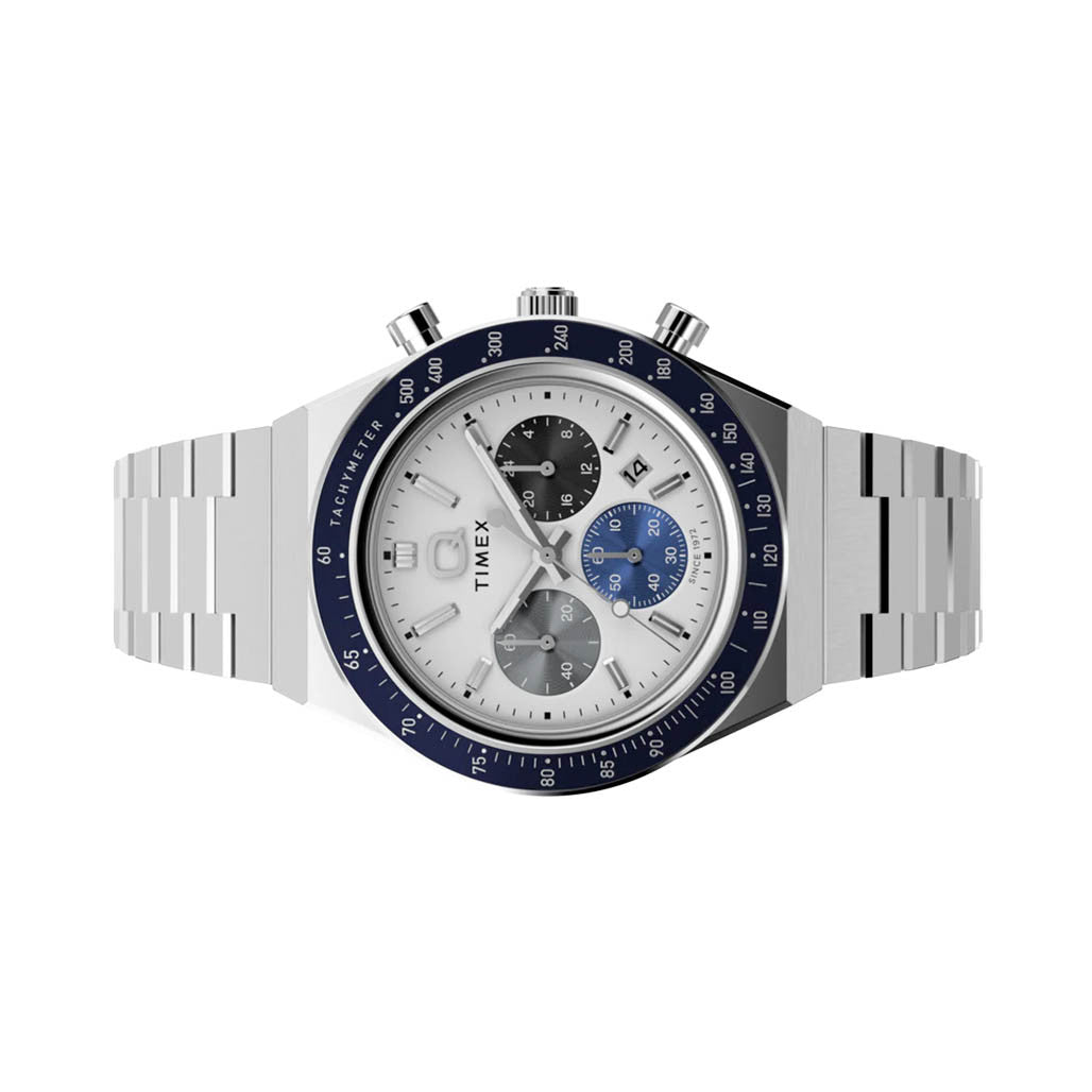 Timex® Q Chronograph 40mm Stainless Steel Bracelet Watch