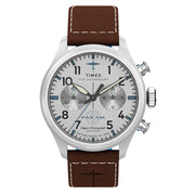 Timex x Pan Am® Waterbury Ace Chronograph 41mm Leather Strap Watch #TW2Y38700