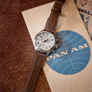 Timex x Pan Am® Waterbury Ace Chronograph 41mm Leather Strap Watch #TW2Y38700