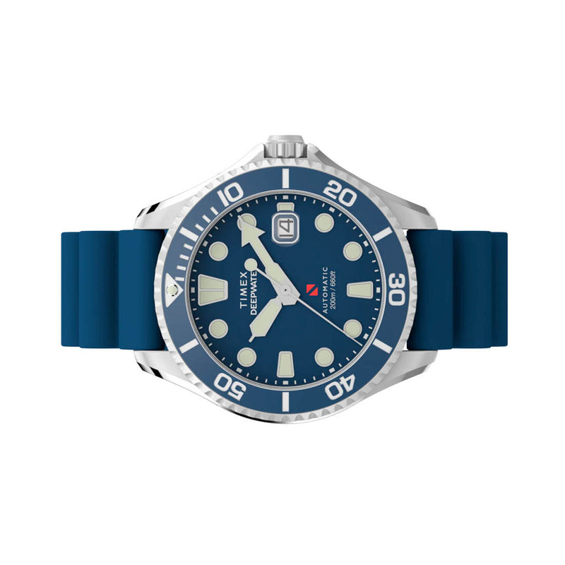 Timex Deepwater Meridian 200 Automatic 44mm HNBR Rubber Strap Watch #TW2Y39900