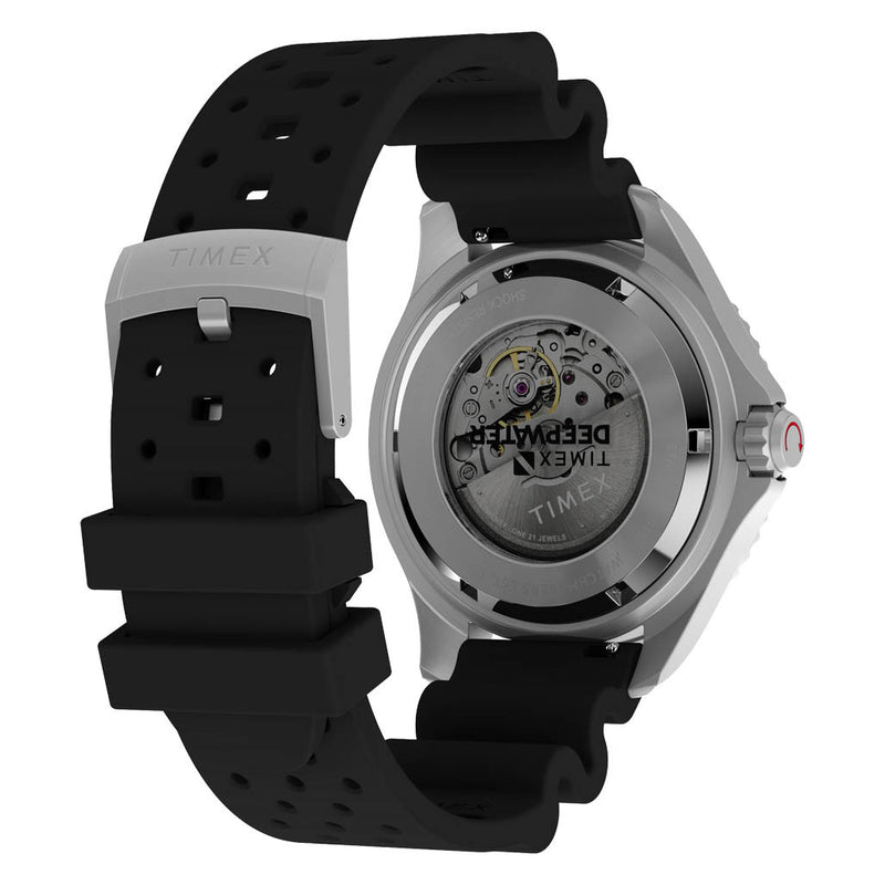 Timex Deepwater Meridian 200 Automatic 44mm HNBR Rubber Strap Watch #TW2Y40000