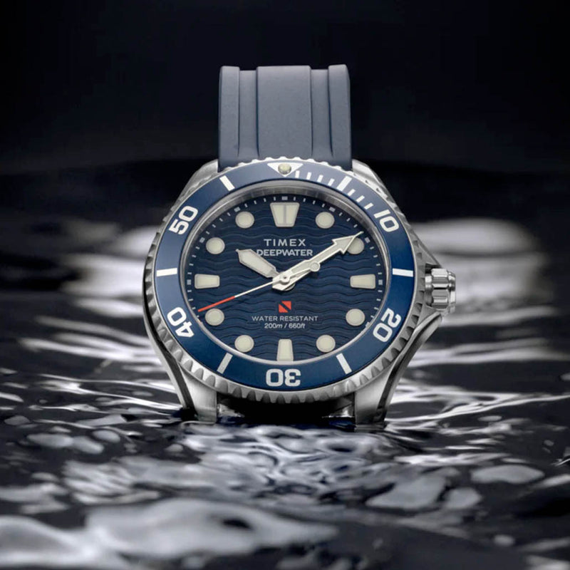 Timex Deepwater Meridian 200 38mm HNBR Rubber Strap Watch #TW2Y40300