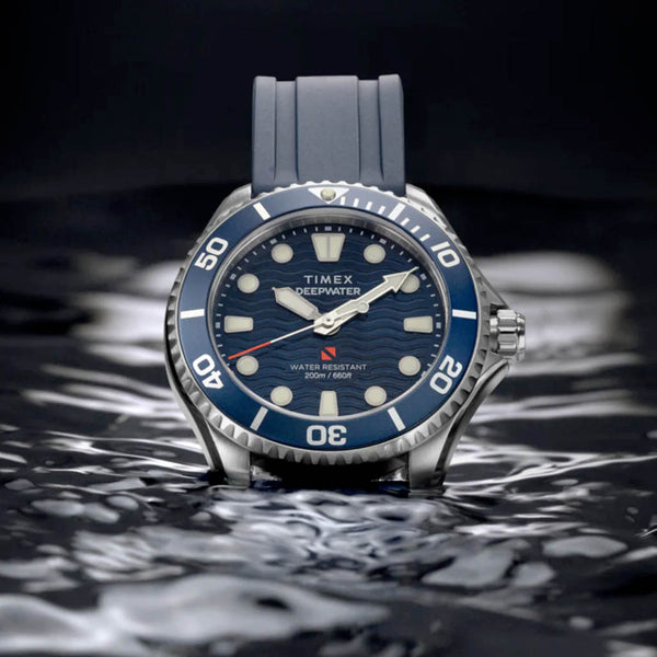 Timex Deepwater Meridian 200 38mm HNBR Rubber Strap Watch #TW2Y40300