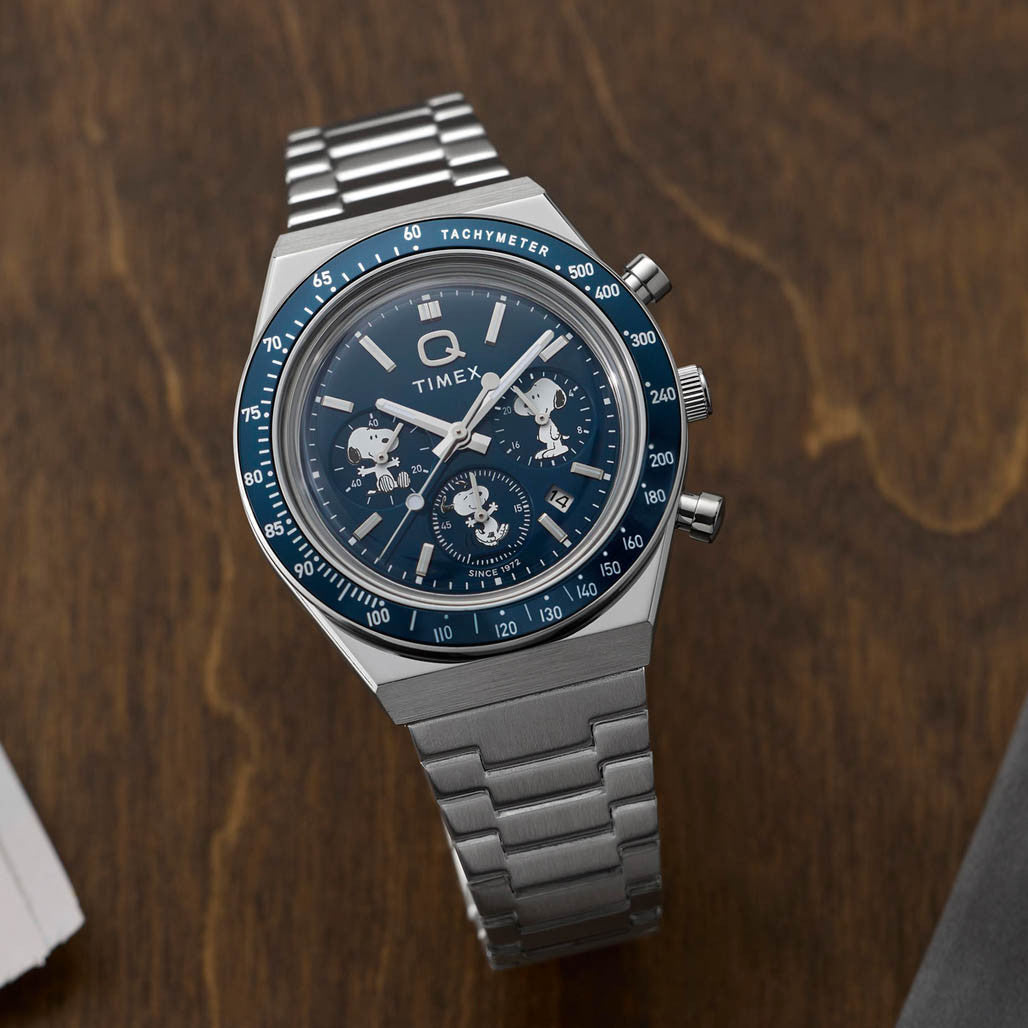 Timex x Peanuts® Q Timex® Chronograph 40mm Stainless Steel