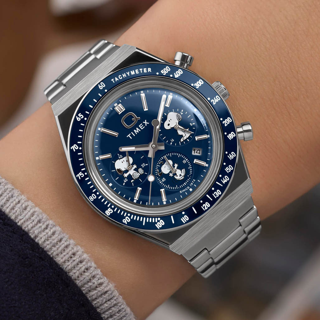 Timex x Peanuts® Q Timex® Chronograph 40mm Stainless Steel