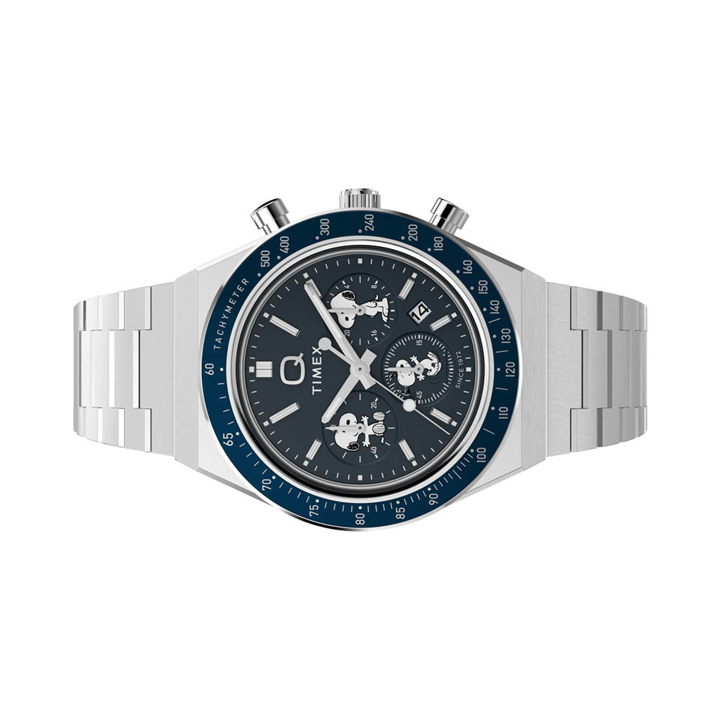 Timex x Peanuts® Q Timex® Chronograph 40mm Stainless Steel