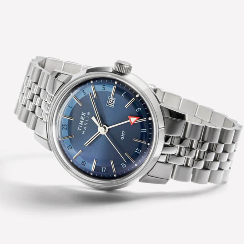 Timex Marlin® Quartz GMT 40mm Stainless Steel Bracelet Watch #TW2Y47600