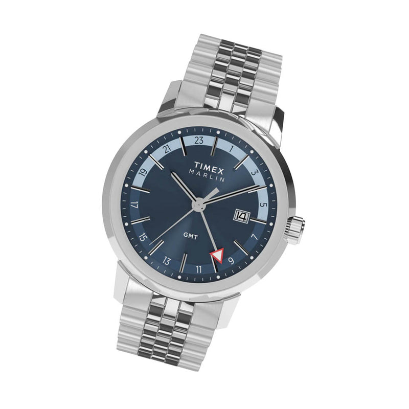 Timex Marlin® Quartz GMT 40mm Stainless Steel Bracelet Watch #TW2Y47600