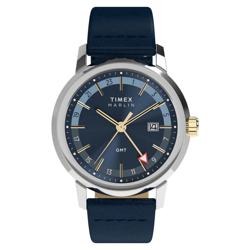 Timex Marlin® Quartz GMT 40mm Leather Strap Watch #TW2Y47900