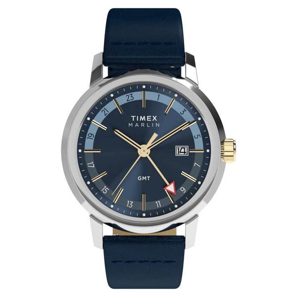 Timex Marlin® Quartz GMT 40mm Leather Strap Watch #TW2Y47900