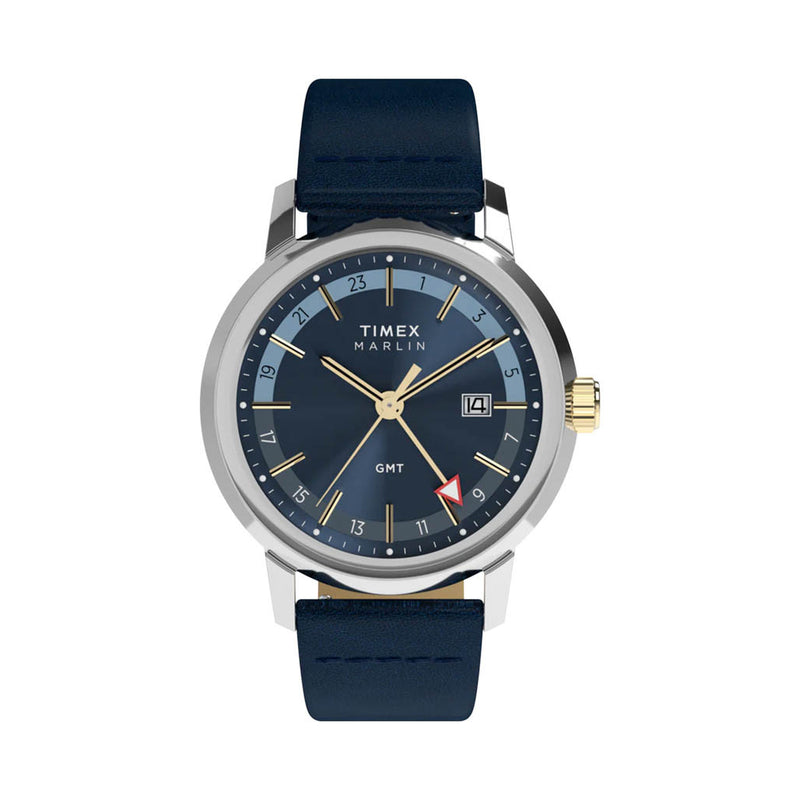 Timex Marlin® Quartz GMT 40mm Leather Strap Watch #TW2Y47900
