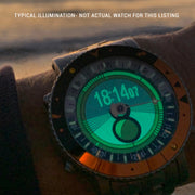 YES V7 Black Titanium World Time Watch with Yellow Accents and Titanium Bracelet #7B-OO-S3