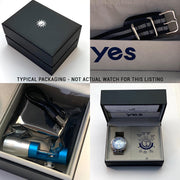 YES V7 Titanium World Time Watch with Orange Accents and Titanium Bracelet #7S-SO-P5
