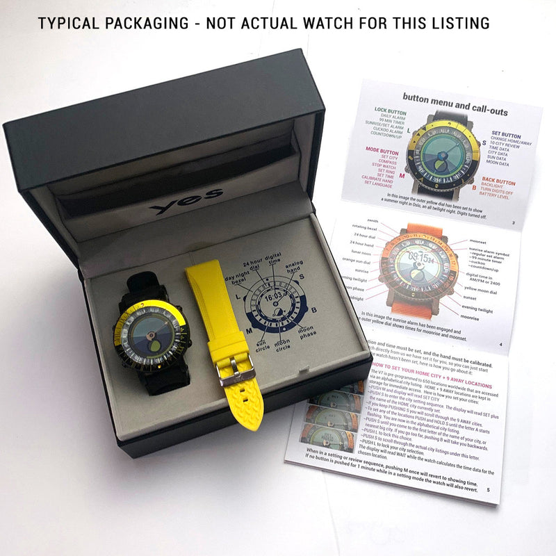YES V7 Titanium World Time Watch with Titanium Bracelet #7S-SO-S3