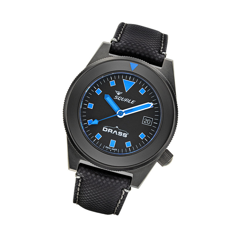 Squale x Drass Periscope Swiss Made Watch with IP Stainless Steel Case #VONDSSPER tilt