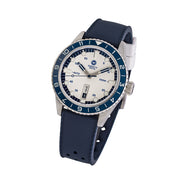 Varsity Watch with white and blue color scheme, automatic diver VW-01
