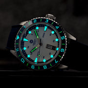 Varsity Watch with white and blue color scheme, automatic diver VW-01