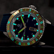 Varsity Automatic Watch with Blue Dial and Gold Accents #VW-02