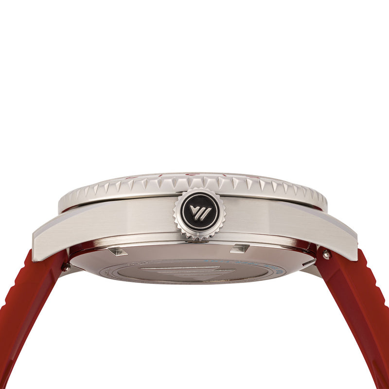 Varsity Automatic Watch with Red Dial and White Accents #VW-03