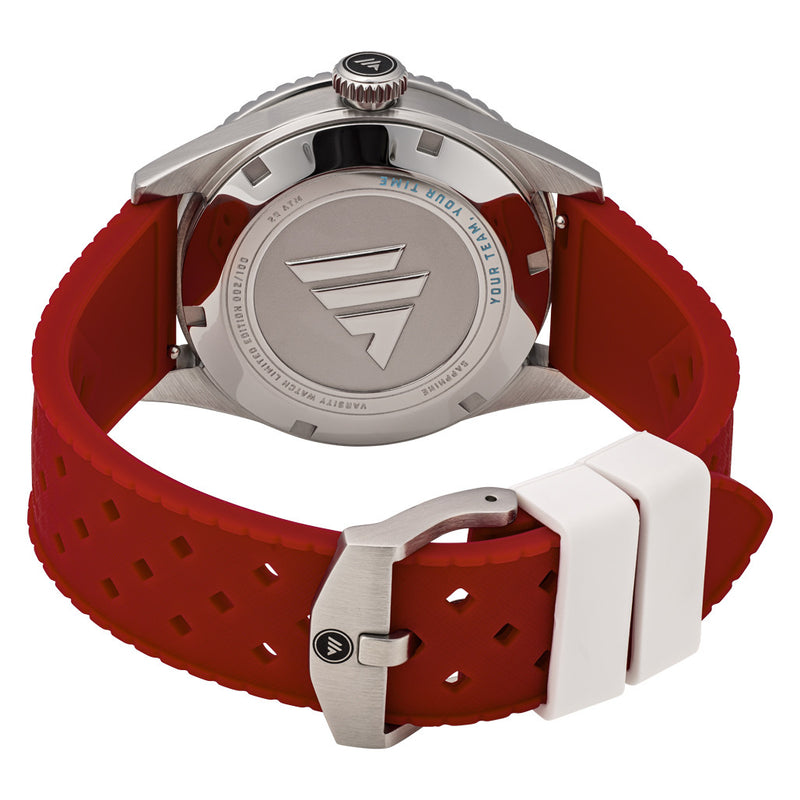 Varsity Automatic Watch with Red Dial and White Accents #VW-03