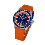 Varsity Automatic Watch with Blue Dial and Orange Accents #VW-04