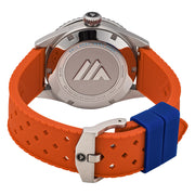 Varsity Automatic Watch with Blue Dial and Orange Accents #VW-04