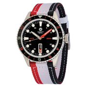 Varsity Automatic Watch with Black Dial, Red and White Accents #VW-05