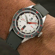 Varsity Automatic Watch with White Dial, Grey and Red Accents #VW-06