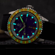 Varsity Automatic Watch with Purple Dial and Yellow Accents #VW-07
