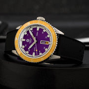 Varsity Automatic Watch with Purple Dial and Yellow Accents #VW-07