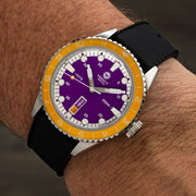 Varsity Automatic Watch with Purple Dial and Yellow Accents #VW-07
