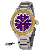 Varsity Automatic Watch with Purple Dial and Yellow Accents #VW-07
