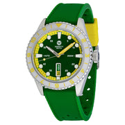 Varsity Automatic Watch with Green Dial, Yellow and White Accents #VW-08