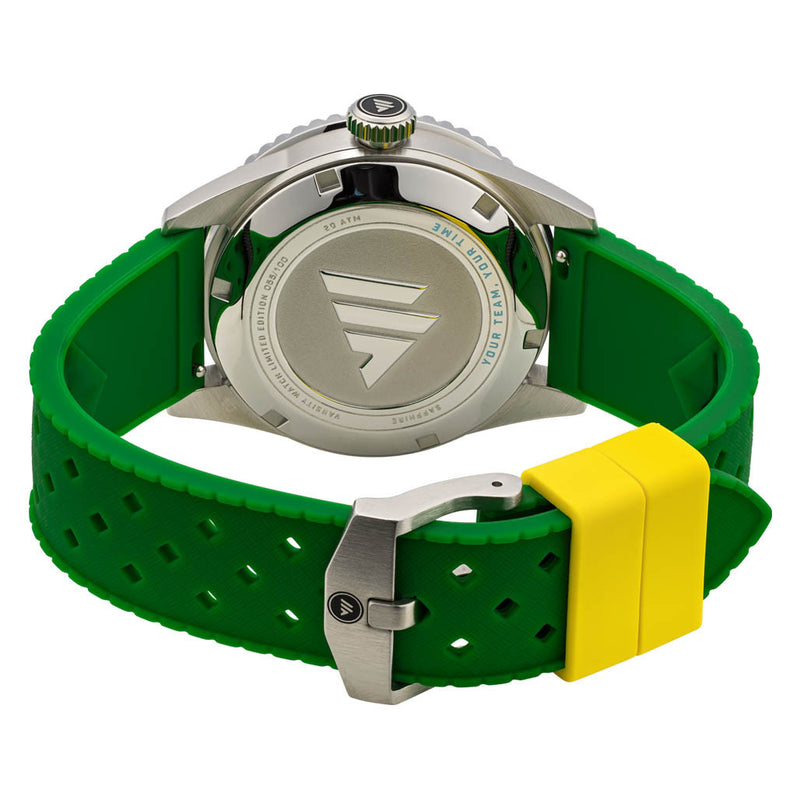Varsity Automatic Watch with Green Dial, Yellow and White Accents #VW-08
