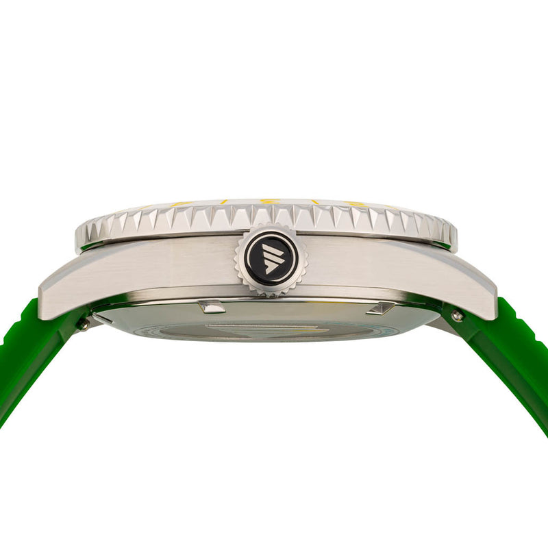 Varsity Automatic Watch with Green Dial, Yellow and White Accents #VW-08
