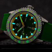 Varsity Automatic Watch with Green Dial, Yellow and White Accents #VW-08