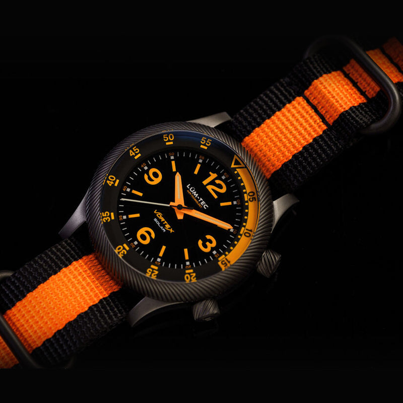Lum-Tec 42mm Solar Powered Military Watch with Double Dome Sapphire Crystal #Vortex-D3