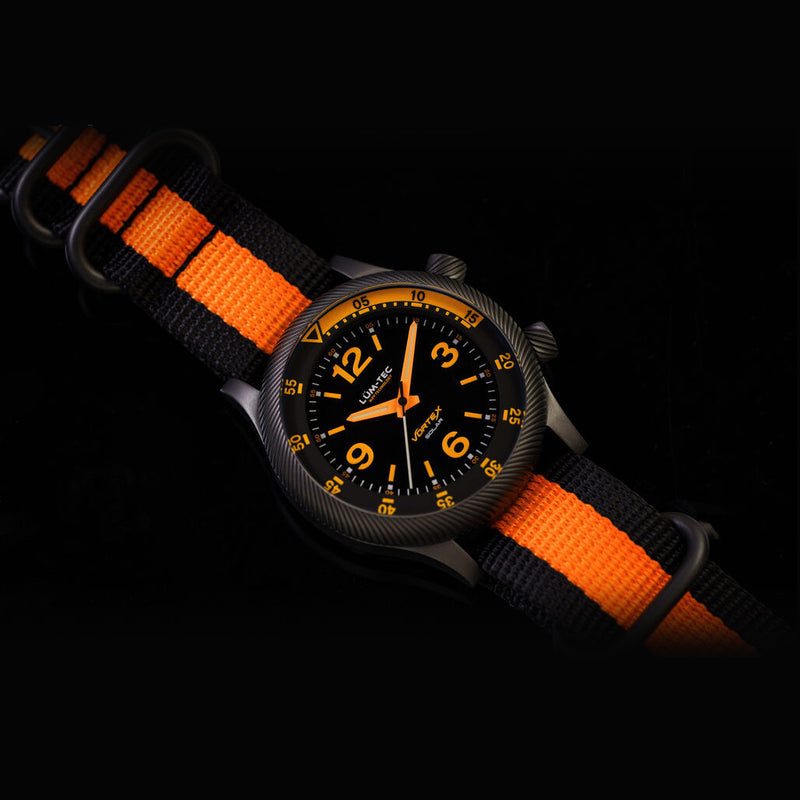 Lum-Tec 42mm Solar Powered Military Watch with Double Dome Sapphire Crystal #Vortex-D3