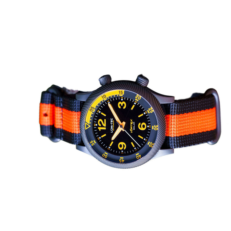 Lum-Tec 42mm Solar Powered Military Watch with Double Dome Sapphire Crystal #Vortex-D3 side