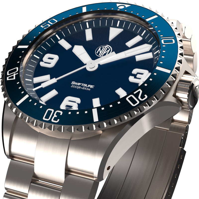 NTH Swiftsure 610-Meter Hi-Beat Automatic Dive Watch with Blue Dial #WW-2K1-SKSN zoom dial