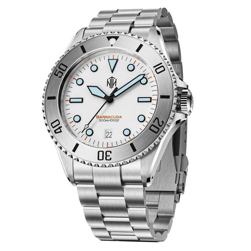 NTH Polar White Hi-Beat Automatic Dive Watch with Date #WW-NTH-BPWD