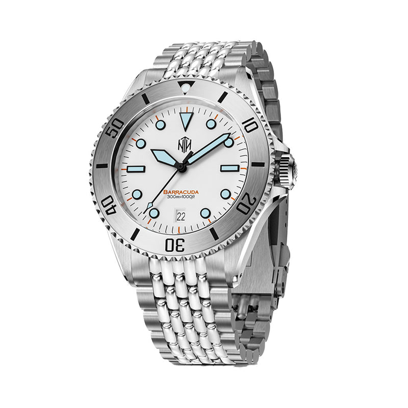 NTH Polar White Hi-Beat Automatic Dive Watch with Date #WW-NTH-BPWDB