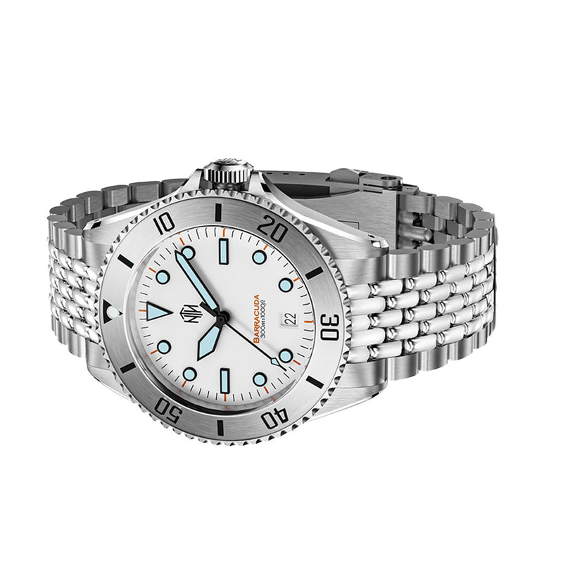 NTH Polar White Hi-Beat Automatic Dive Watch with Date #WW-NTH-BPWDB